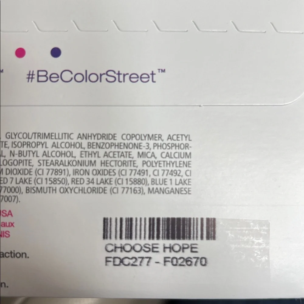 Color Street Nail Strips 100% Real Polish Press On Nails /Choose Hope